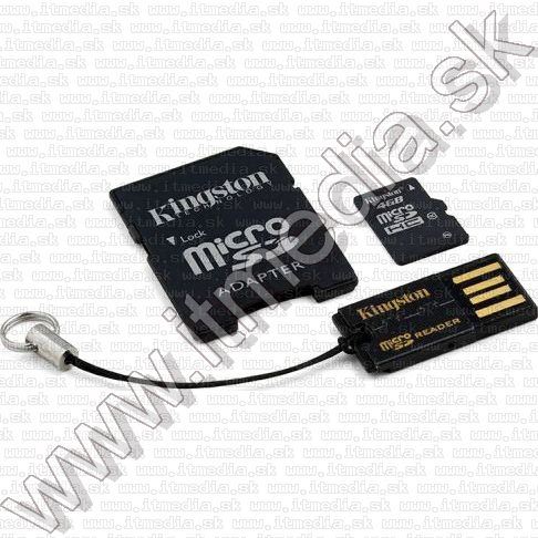 Kingston microSD-HC card 4GB UHS-I U1 Class10 + adapter + Card Reader Mobility (IT9415) Image of Kingston microSD-HC card 4GB UHS-I U1 Class10 + adapter + Card Reader Mobility (IT9415)